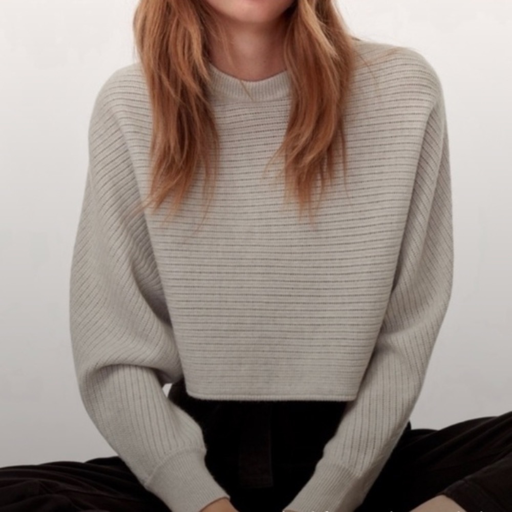 *White* cropped Aritzia sweater